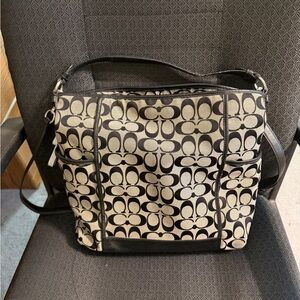 Black and Gray Coach Bag